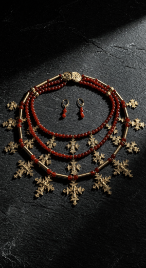 Carnelian Zgarda Necklace Set