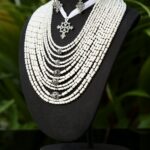Ethiopian White Beaded Cross Jewelry Set