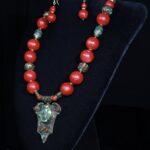 Red Coral Turquoise Mosaic Statement Set