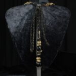 Onyx & 18K Gold-Plated Ethiopian Cross Set