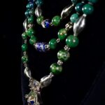 18K Gold-Plated Malachite & Lapis Jewelry Set