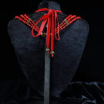 Multi-Layer Red Coral Heart Cross Jewelry Set
