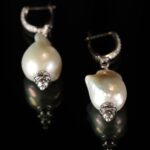 White Baroque Pearl Pendant Earring Set