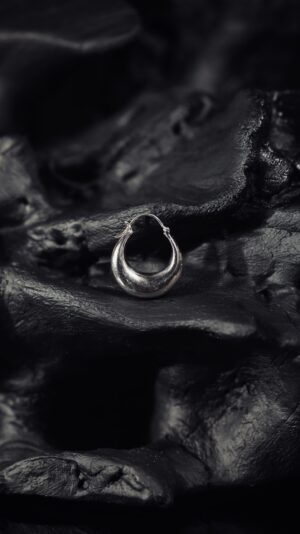 Chunky Polished Silver Hoop Earings