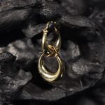 Chunky Polished Gold Crescent Hoop Earings
