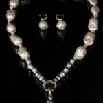 White Baroque Pearl Pendant Earring Set