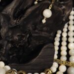 Cream Mother-of-Pearl Gold Filigree Jewelry Set
