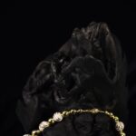 Ivory Floral Bead Gold Statement Necklace