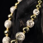 Ivory Floral Bead Gold Statement Necklace