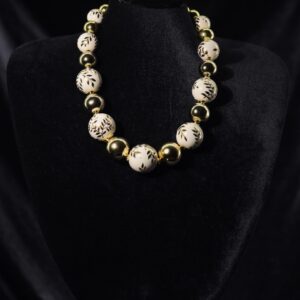 Ivory Bead Gold Necklace