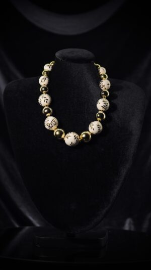 Ivory Bead Gold Necklace