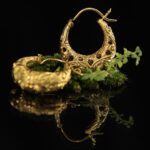 Antique Gold Filigree Hoop Earings