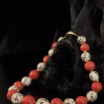 Crimson Coral Folk Cross Choker Necklace