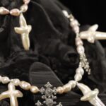 Blush Pearl Silver Crucifix Heritage Necklace Set