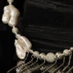 White Baroque Pearl Fringe Statement Set