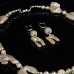 White Baroque Pearl Fringe Statement Set
