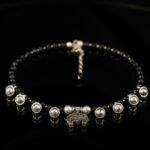 Black Silver Crescent Choker