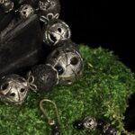 Lava Stone Silver Filigree Statement Necklace