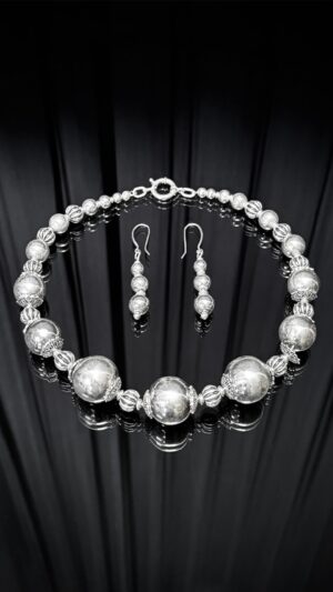 Antique silver set, 114 g — handmade jewelry by Frolov Jewels (view 2)