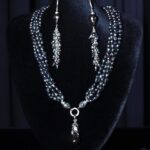 Black baroque pearl necklace with a pearl pendant — handmade jewelry by Frolov Jewels (view 7)