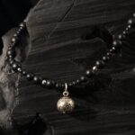 Black Beads Charm Statement Necklace — handmade jewelry by Frolov Jewels