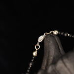 Black Beads Charm Statement Necklace — handmade jewelry by Frolov Jewels (view 5)