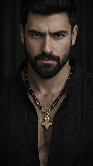 Black Onyx Cross Necklace — handmade jewelry by Frolov Jewels
