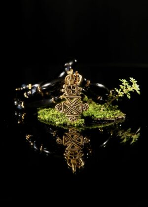 Black Onyx Cross Necklace — handmade jewelry by Frolov Jewels (view 3)