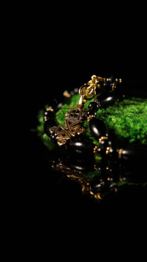 Black Onyx Cross Necklace — handmade jewelry by Frolov Jewels (view 4)