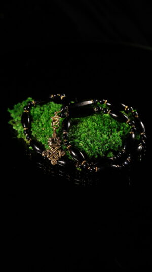 Black Onyx Cross Necklace — handmade jewelry by Frolov Jewels (view 5)