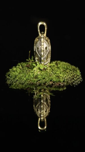 Brass heart pendant — lattice — handmade jewelry by Frolov Jewels (view 3)