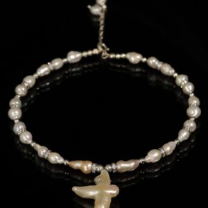 Choker with a pearl cross pendant — handmade jewelry by Frolov Jewels