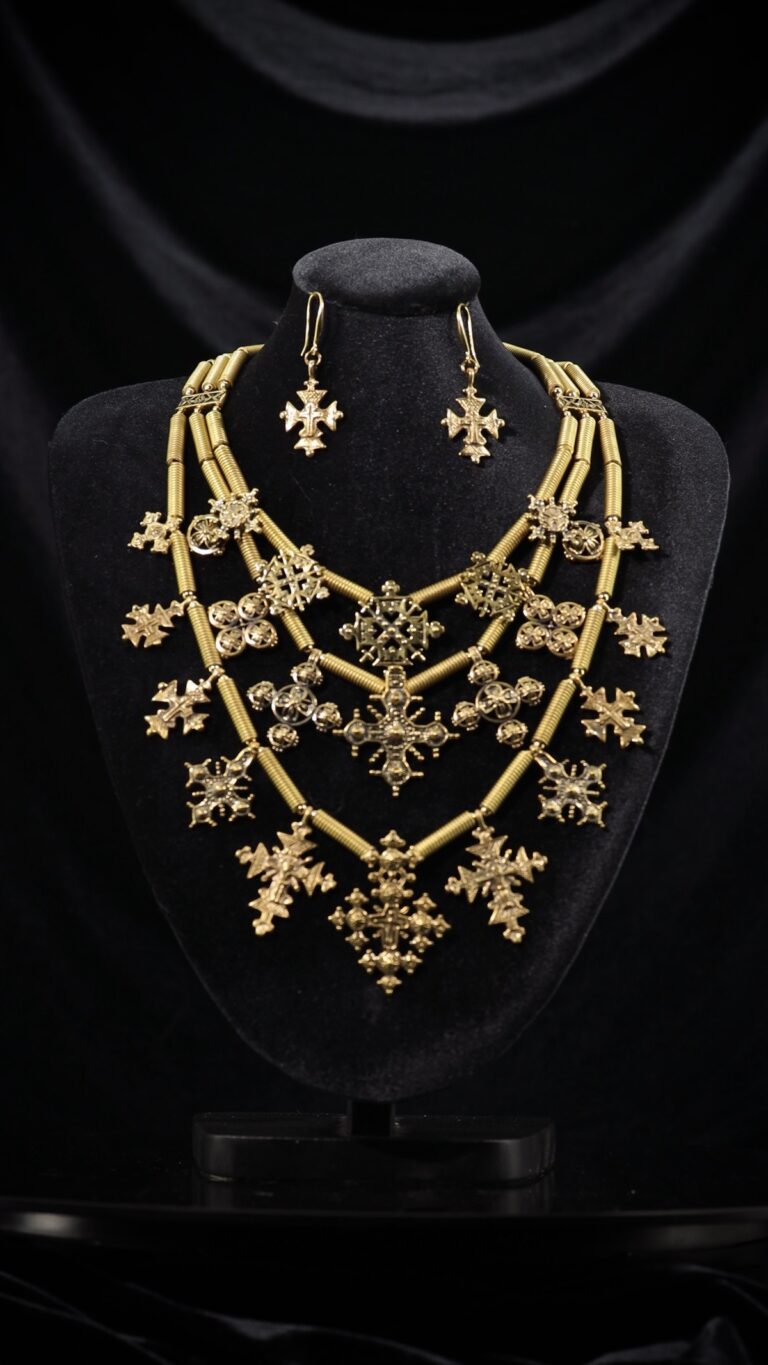 Ethiopian Gold Cross Necklace — handmade jewelry by Frolov Jewels