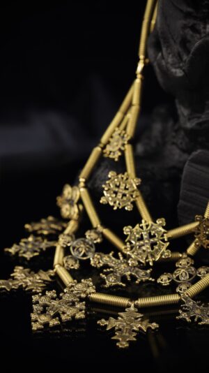 Ethiopian Gold Cross Necklace — handmade jewelry by Frolov Jewels (view 2)