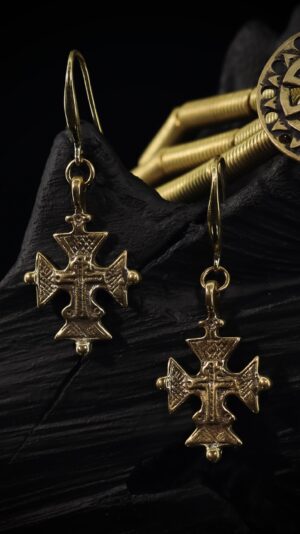 Ethiopian Gold Cross Necklace — handmade jewelry by Frolov Jewels (view 4)