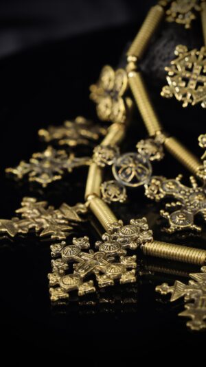 Ethiopian Gold Cross Necklace — handmade jewelry by Frolov Jewels (view 5)