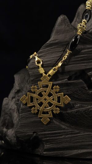 Ethiopian Orthodox Onyx Necklace — handmade jewelry by Frolov Jewels