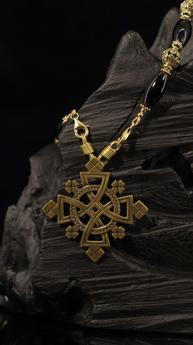 Ethiopian Orthodox Onyx Necklace — handmade jewelry by Frolov Jewels