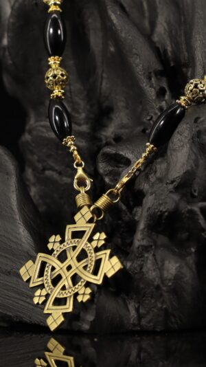 Ethiopian Orthodox Onyx Necklace — handmade jewelry by Frolov Jewels (view 2)
