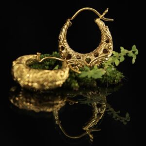 Gold-plated brass earrings — handmade jewelry by Frolov Jewels