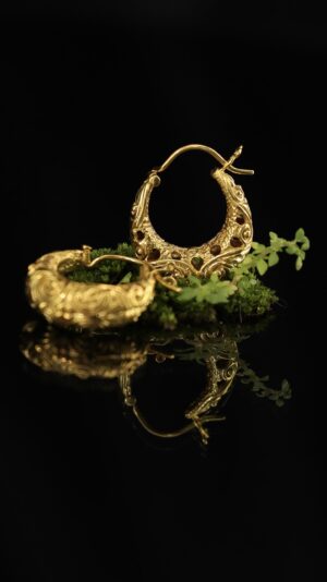 Gold-plated brass earrings — handmade jewelry by Frolov Jewels