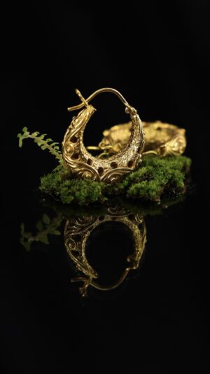 Gold-plated brass earrings — handmade jewelry by Frolov Jewels (view 4)