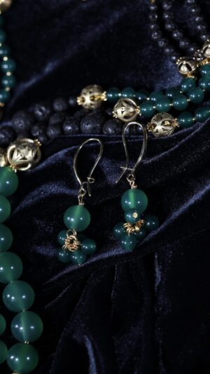 Nephrite jade necklace with a large Berehynia pendant — handmade jewelry by Frolov Jewels (view 5)