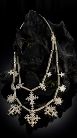 Silver-plated brass zgarda set — handmade jewelry by Frolov Jewels (view 5)