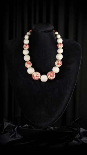 Ukrainian Floral Bead Necklace — handmade jewelry by Frolov Jewels (view 2)