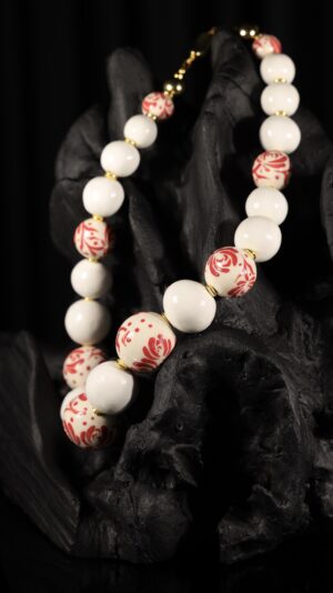 Ukrainian Floral Bead Necklace — handmade jewelry by Frolov Jewels (view 3)