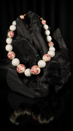 Ukrainian Floral Bead Necklace — handmade jewelry by Frolov Jewels (view 4)