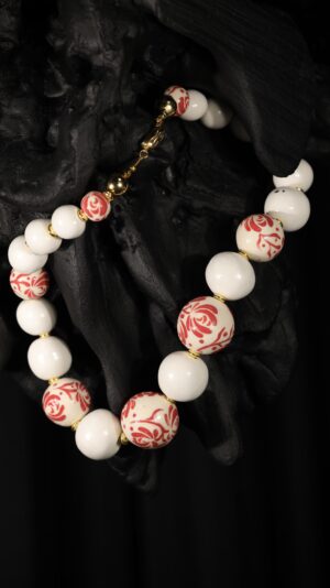 Ukrainian Floral Bead Necklace — handmade jewelry by Frolov Jewels (view 5)