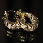 Vintage Gold Filigree Hoop Earrings — handmade jewelry by Frolov Jewels (view 2)