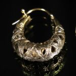 Vintage Gold Filigree Hoop Earrings — handmade jewelry by Frolov Jewels (view 3)